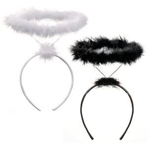 5565 Angel Halo Headbands - Feather Halo Crown Costume Headwear